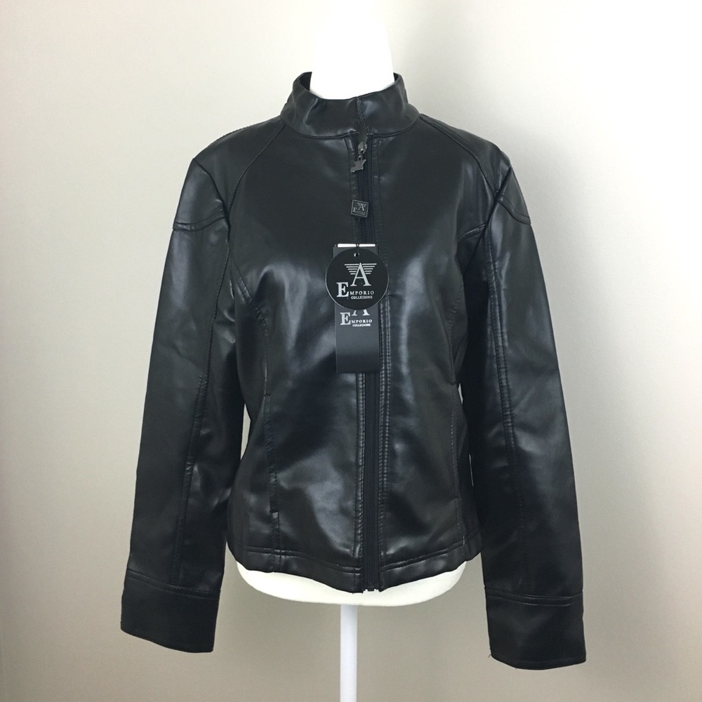 [Emporio Armani] NWTAuthentic Black Leather Jacket